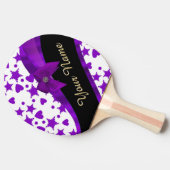 Hübsches lila spotty girly Muster personalisiert Tischtennis Schläger (Seitenansicht)