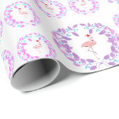 Hübsches lila u. rosa Flamingo Kalikimaka Geschenkpapier (Rolleneckpunkt)