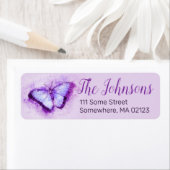 Hübsches Lila und rosa Butterfly-Etikett (Insitu)