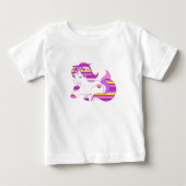 Hübsches Lila und rosa gestreiftes Einhorn-Shirt Baby T-shirt (Vorderseite)