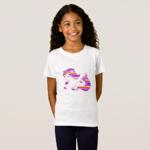 Hübsches lila und rosa gestreiftes Einhorn-Shirt T-Shirt