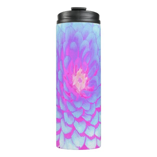 Hübsches Lila und rosa Zinnia im Sommergarten Thermosbecher (Vorderseite)