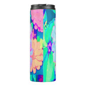 Hübsches Lila und rosa Zinnia im Sommergarten Thermosbecher (Rückseite)