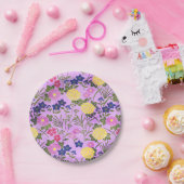 Hübsches Lila Vintages Blume Muster Pappteller (Party)