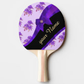 Hübsches lila Vintages BlumenBlumenmuster Tischtennis Schläger (Rückseite)