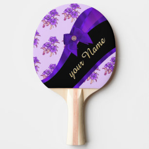 Hübsches lila Vintages BlumenBlumenmuster Tischtennis Schläger