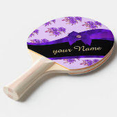 Hübsches lila Vintages BlumenBlumenmuster Tischtennis Schläger (Vorderseite)