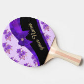 Hübsches lila Vintages BlumenBlumenmuster Tischtennis Schläger (Seitenansicht)