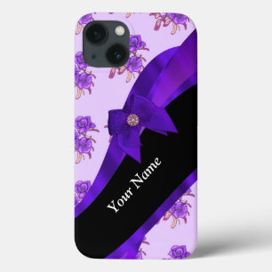 Hübsches lila Vintages Blumenmuster Blume Case-Mate iPhone Hülle
