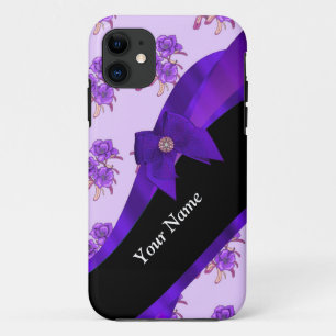 Hübsches lila Vintages Blumenmuster Blume Case-Mate iPhone Hülle