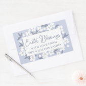 Hübsches Lila Weiß-Blütenosterreich Party Rechteckiger Aufkleber (Umschlag)