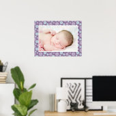 Hübsches Lilac Lila und Blue Floral Custom Foto Poster (Heimbüro)