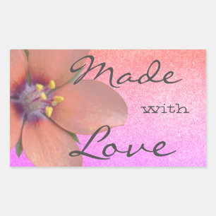Hübsches Lilac Pink Blume Blossom aus Liebe Rechteckiger Aufkleber