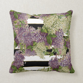 Hübsches Lilac Strick Modernes Vintages Blumenmust Kissen