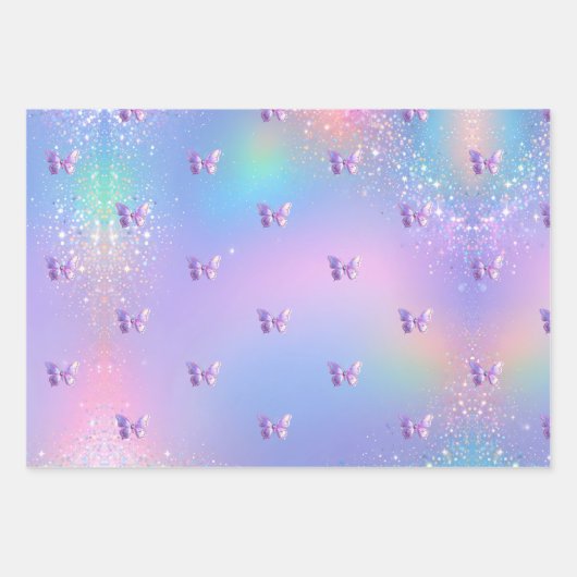 Hübsches Lilac Wrapping Paper Flat Sheet Set 3 Geschenkpapier Set (Vorderseite 2)