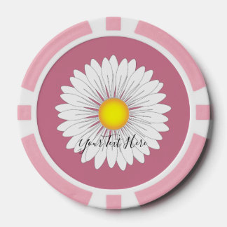 Hübsches Little Daisy Pink Solid Edge Poker Chip S