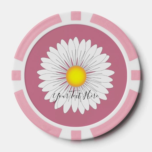 Hübsches Little Daisy Pink Solid Edge Poker Chip S (Vorderseite)