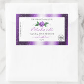 Hübsches Logo für die Rose mit dem Lila White Prod Rechteckiger Aufkleber (Tasche)