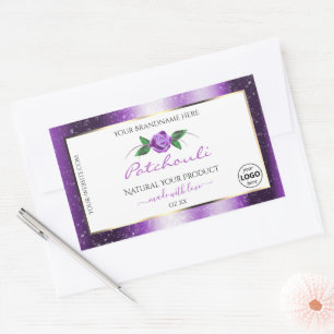 Hübsches Logo für die Rose mit dem Lila White Prod Rechteckiger Aufkleber