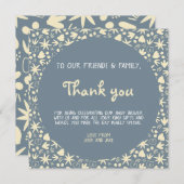 Hübsches lustiges Muster Babydusche blau und gelb Einladung (Vorne/Hinten)