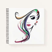 hübsches Mädchen 8.5" x 8.5" SpiralNotebook Notizblock (Vorderseite)