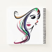 hübsches Mädchen 8.5" x 8.5" SpiralNotebook Notizblock (Rückseite)