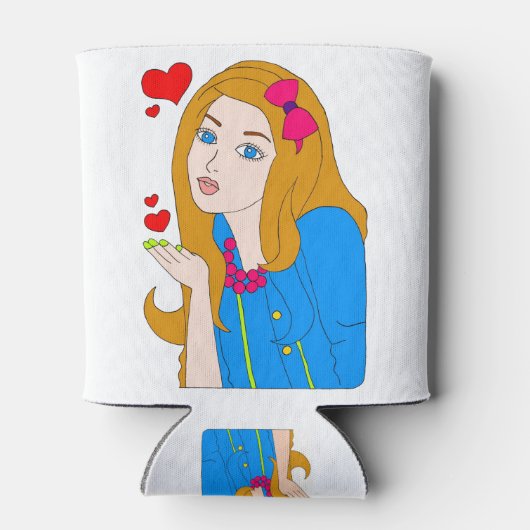 Hübsches Mädchen Dosenkühler (Rückseite)