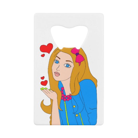 Hübsches Mädchen Geldbeutel Flaschenöffner (Vorderseite)