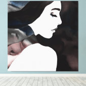 Hübsches Mädchen im Scarf Leinwanddruck (Insitu (Holzboden))