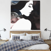 Hübsches Mädchen im Scarf Leinwanddruck (Insitu (Schlafzimmer))