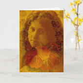 Hübsches Mädchen Karte (Gelbe Blume)