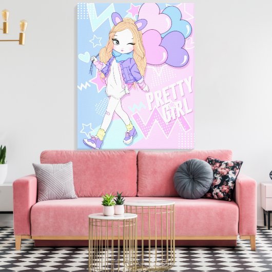 Hübsches Mädchen Leinwanddruck (Insitu (Wohnzimmer))