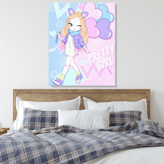 Hübsches Mädchen Leinwanddruck (Insitu (Schlafzimmer))