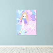 Hübsches Mädchen Leinwanddruck (Insitu (Holzboden))