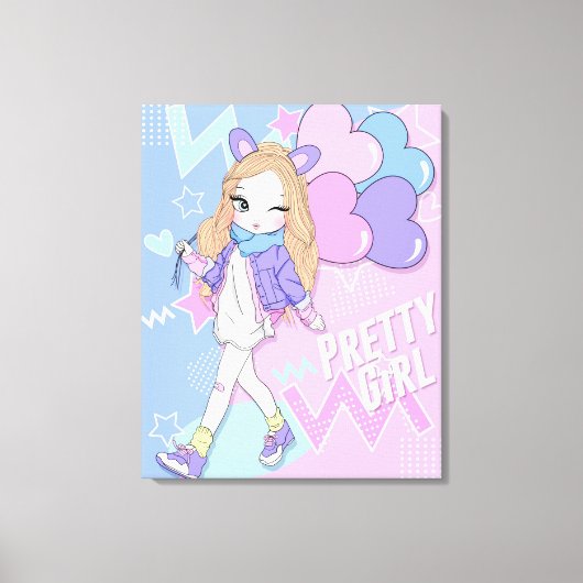 Hübsches Mädchen Leinwanddruck (Vorderseite)