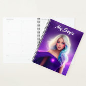 Hübsches Mädchen lila Neon Dame trendige schöne Ku Planer (Anzeige)