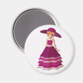 Hübsches Mädchen Magnet (Vorderseite/Rückseite)