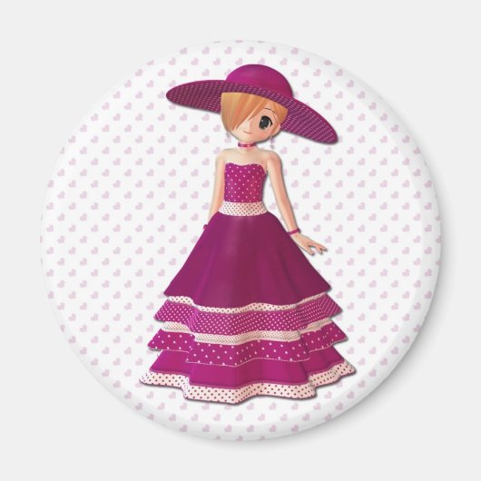 Hübsches Mädchen Magnet (Vorne)