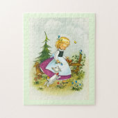 Hübsches Mädchen mit Hund Puzzle (Vertikal)
