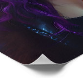 Hübsches Mädchen mit lila Haaren Poster (Ecke)