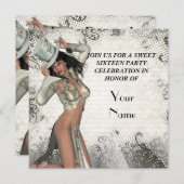 Hübsches Mädchen mit Lilie 16 . Geburtstag Einladung (Vorne/Hinten)