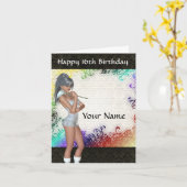 Hübsches Mädchen mit Lilie 16. Geburtstag Karte (Gelbe Blume)