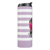 hübsches Mädchen mit rosa Bug Thermosbecher (Nach links gedreht)
