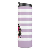 hübsches Mädchen mit rosa Bug Thermosbecher (Nach rechts gedreht)