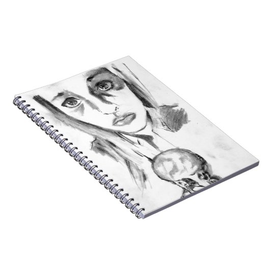 Hübsches Mädchen mit Schmelzen Eiscreme Sketch Notizblock (Rechte Seite)