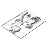 Hübsches Mädchen mit Schmelzen Eiscreme Sketch Notizblock (Linke Seite)