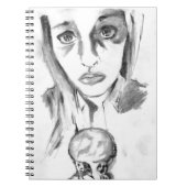 Hübsches Mädchen mit Schmelzen Eiscreme Sketch Notizblock (Vorderseite)