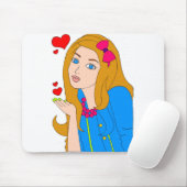 Hübsches Mädchen Mousepad (Mit Mouse)