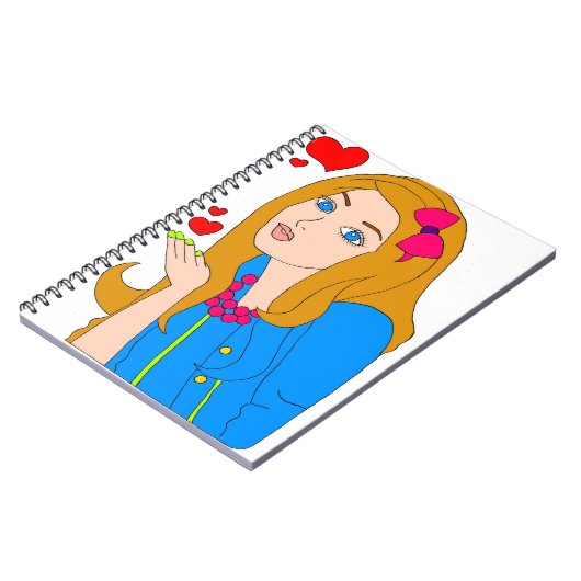 Hübsches Mädchen Notizblock (Linke Seite)