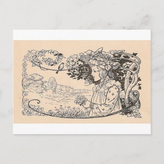 Hübsches Mädchen Postkarte (Vorderseite)